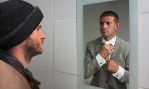 man homeless dream future success motivation change choice business work mindset