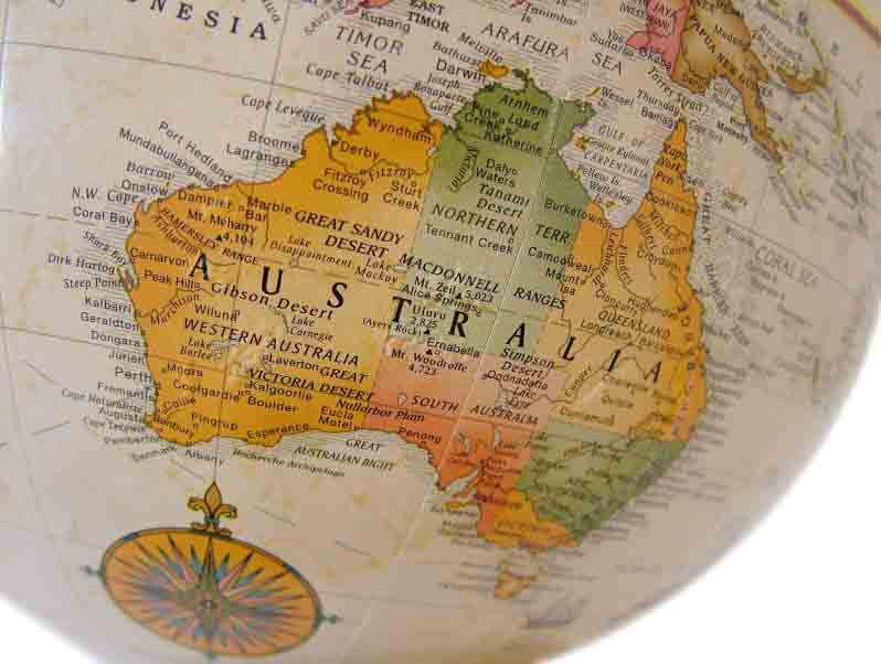 Australia Globe Map 