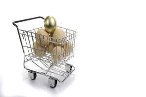 basket shopping egg portfolio diversify basket buy retire income money saving super