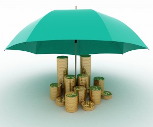 protect-umbrella-portfolio-saving-money-coin-insurance-rainy-day