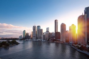 queensland brisbane city water sky QLD map state capital australia