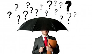 question uncertain fear help guide business man umbrella