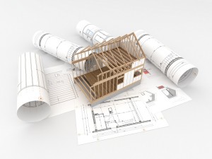 design and construction of wooden house - architects technical drawings and design