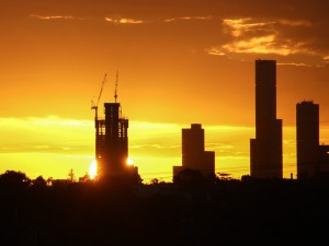 Skyscraper Contruction Sunset