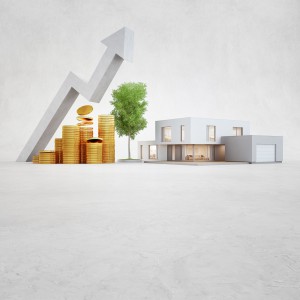 Modern House On Concrete Floor With White Copy Space Background In Real Estate Sale Or Property Investment Concept, Buying New Home For Big Family 3d Illustration Of Residential Building Exterior