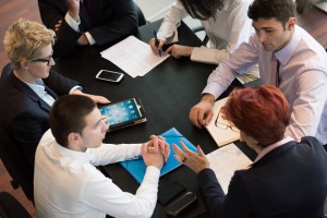 Business People Group On Meeting At Modern Bright Office